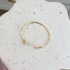 bracelete trevo cravejado ajustável - banho ouro - comprar online