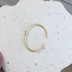 bracelete ajustável rígido flor - banho ouro - comprar online