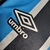 A camisa titular do Grêmio para a temporada traz as inconfundíveis faixas verticais em azul celeste e preto separadas por linhas brancas.A gola é branca com bordas celestes, enquanto os ombros ganha a cor preta, que aparece acompanhada de bordas brancas, 
