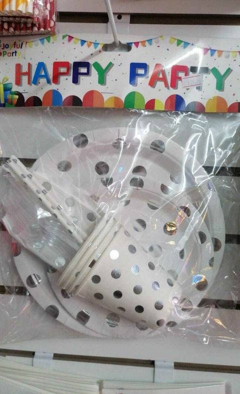 Kit Vaso Plato Cubierto Y Popote Para Fiesta - comprar en línea