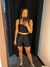 conjunto canelado top e short PRETO