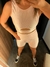 conjunto canelado top e short NUDE PEROLADO - Mati Store