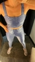 conjunto canelado azul metalizado - comprar online