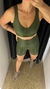 conjunto canelado com compressão verde militar - comprar online