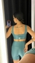 conjunto canelado top e short PETRÓLEO - Mati Store