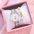 Pulseira de Couro Feminina Elegante Relógio de Quartzo Vestido de Estudantes de na internet