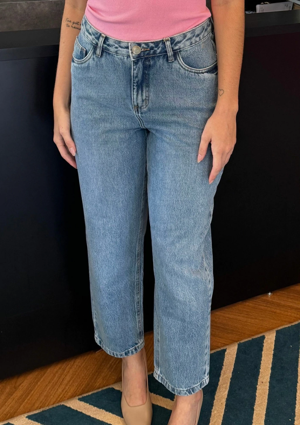 CALÇA JEANS RETA MEDIA