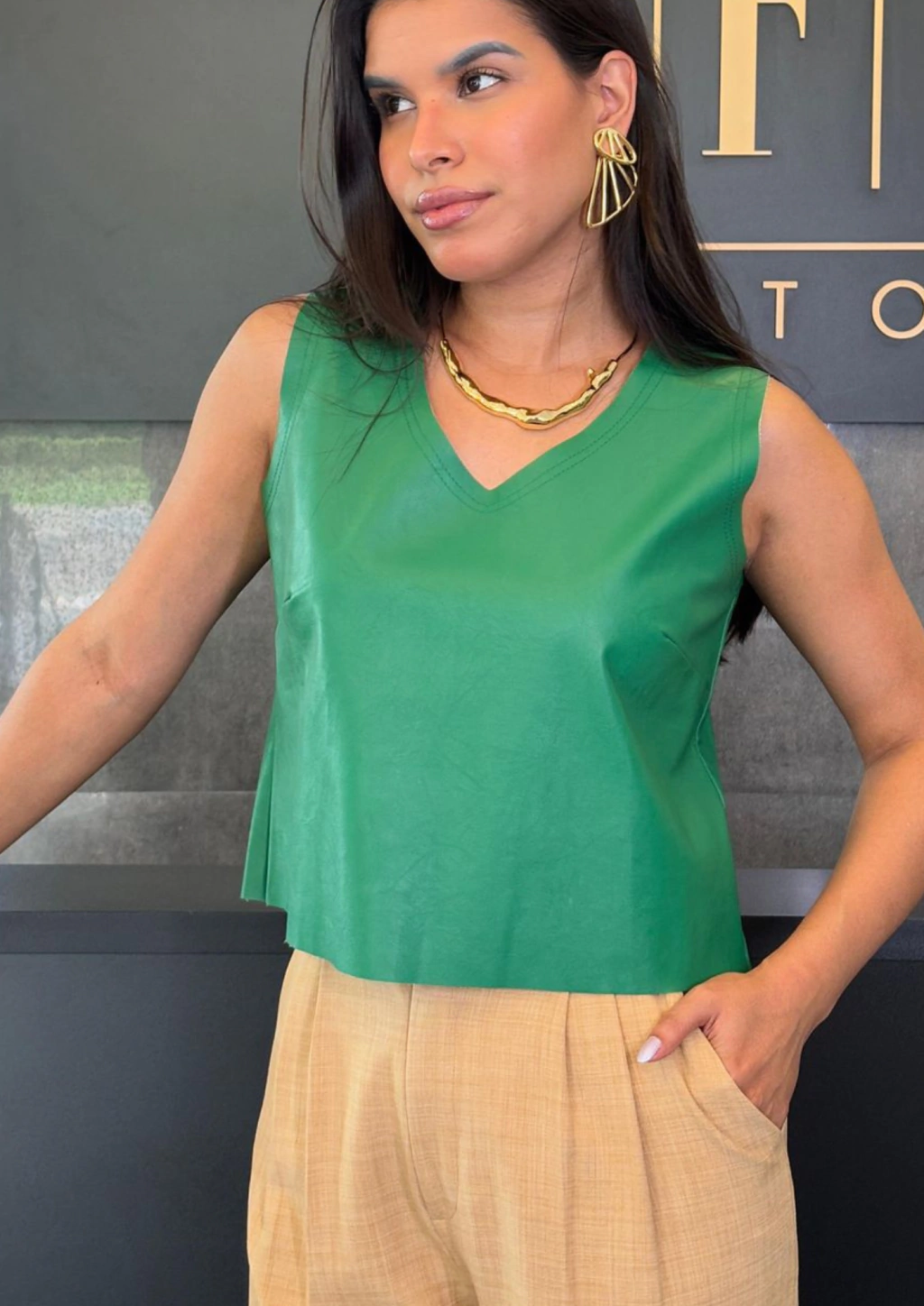 CROPPED COURO ANA