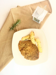 Milanesa de carne + papas cuña