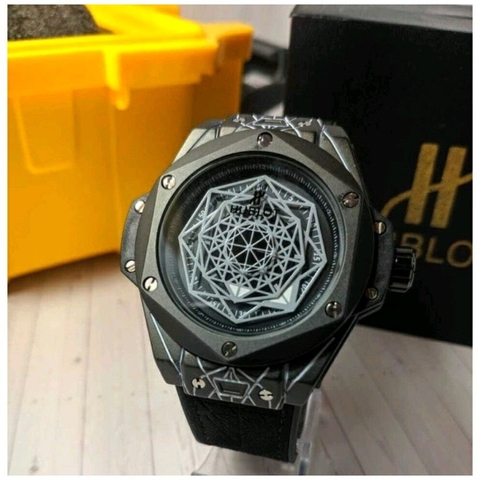 Hublot Sang Bleu Preto P/Couro