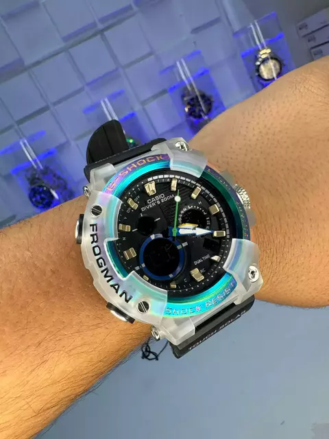 G-Shock Frogman Transparente Verde Pulseira de borracha