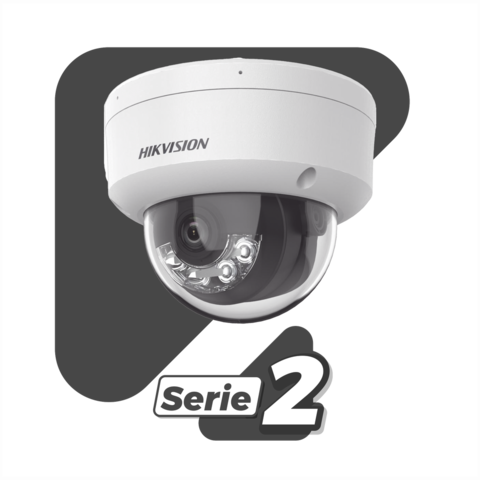 HIKVISION [Dual Light + 2 Micrófonos Integrados] Domo IP 8 Megapixel (4K) / Lente 2.8 mm / 30 mts Luz Blanca + 30 mts IR