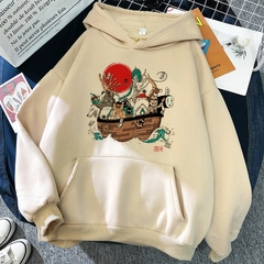 90s Female Graphic Studio Ghibli Totoro Japanese Funny Cartoon Anime with Hood F - E-Outlet Br.