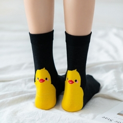 Cute Cartoon Animals Cotton Women Socks Solid Lovely Duck Patterned College Styl - loja online