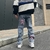 American street print alfabeto estrela jeans homens e mulheres hip-hop high stre