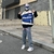 American street print alfabeto estrela jeans homens e mulheres hip-hop high stre - comprar online