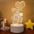 Amor Romântico Lâmpada 3D Balão em Forma de Coração Acrílico LED Luz Notur - Eletronicosrush