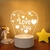 Amor Romântico Lâmpada 3D Balão em Forma de Coração Acrílico LED Luz Notur - comprar online
