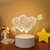 Amor Romântico Lâmpada 3D Balão em Forma de Coração Acrílico LED Luz Notur - comprar online