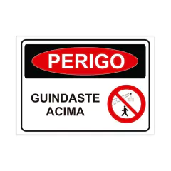Placa de Sinalização Perigo Guindaste Acima em Pvc - comprar online