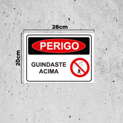 Placa de Sinalização Perigo Guindaste Acima em Pvc