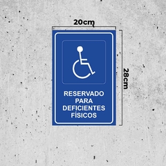 Placa de Sinalização Reservado Para Deficientes Físicos na internet