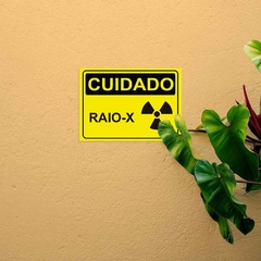 Placa de Sinalização Cuidado Raio-X em Pvc - SigmaDecor