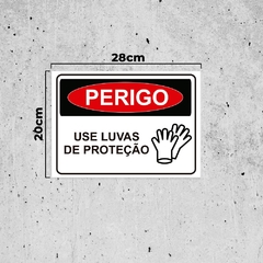Placa de Sinalização Perigo Use Luvas de Proteção em Pvc na internet