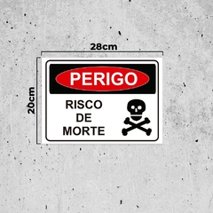 Placa de Sinalização Perigo Risco de Morte em Pvc na internet