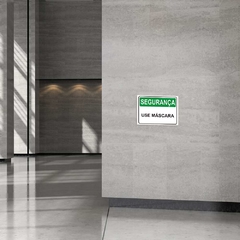 Placa de Sinalização Segurança Use Máscara em Pvc - loja online