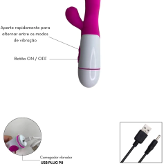 VIBRADOR RABBIT FORMATO GLANDE SEGREDOS - DOIS MOTORES - Segredos Sex Shop