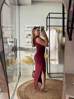 Vestido Suplex Midi Drapeado