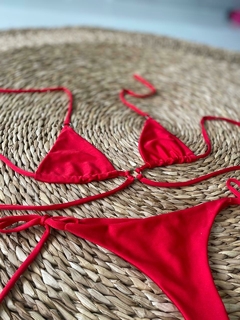Biquíni Cortininha Vermelho com argola