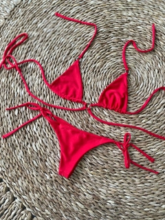 Biquíni Cortininha Vermelho com argola - comprar online
