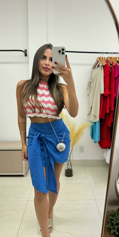 Cropped Crochê Cores Rosa - comprar online