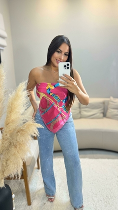 Calça Jeans Wide Leg Shine na internet