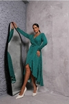 Vestido Aurora Transpassado Verde Poa diferenciado - comprar online