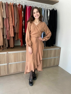 Vestido Aurora Transpassado Nude - comprar online