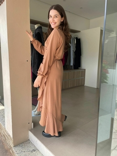 Vestido Aurora Transpassado Nude - Angelica Moda