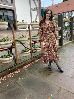 Vestido Aurora Transpassado Animal Print - comprar online