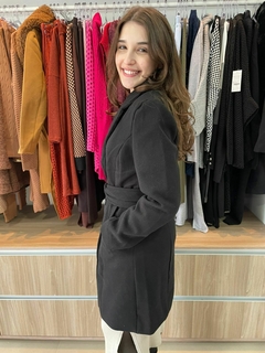 Sobretudo Liliana com Pelego Removível Preto - Angelica Moda