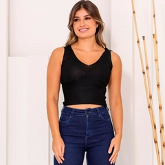 Blusinha Cropped Feminina De Tricot Modal na internet