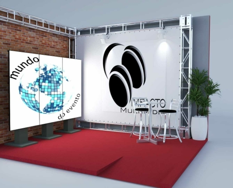 Locação estrutura para Backdrop 3,00 x 3,00m. + instalação da lona (sem impressão)