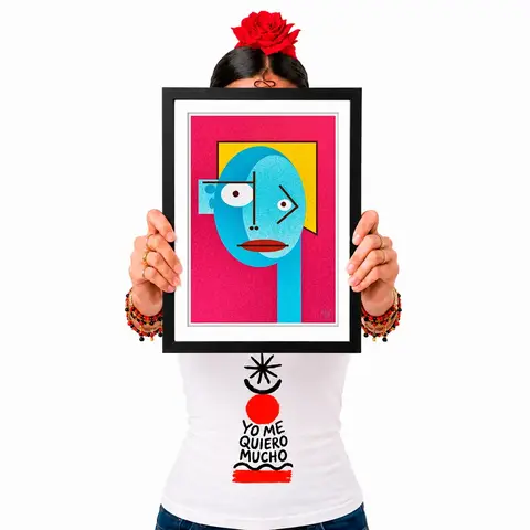 Pôster Cubiface 01 - Arte Colecionável - Tamanho A4 - Sem Moldura - Orientação Retrato