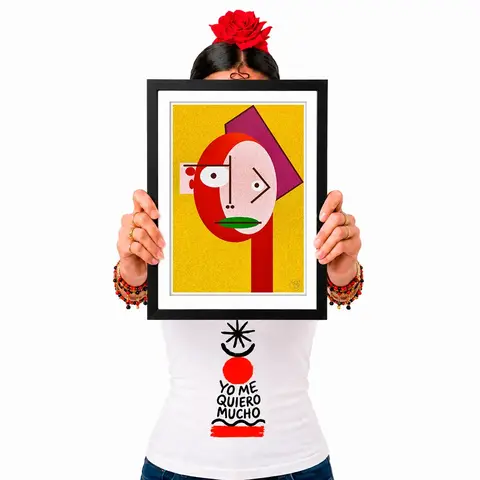 Pôster Cubiface 03 - Arte Colecionável - Tamanho A4 - Sem Moldura - Orientação Retrato