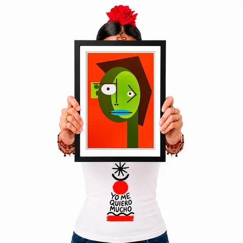 Pôster Cubiface 04 - Arte Colecionável - Tamanho A4 - Sem Moldura - Orientação Retrato