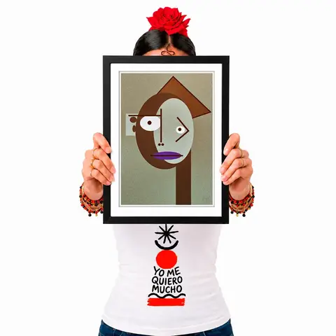 Pôster Cubiface 05 - Arte Colecionável - Tamanho A4 - Sem Moldura - Orientação Retrato