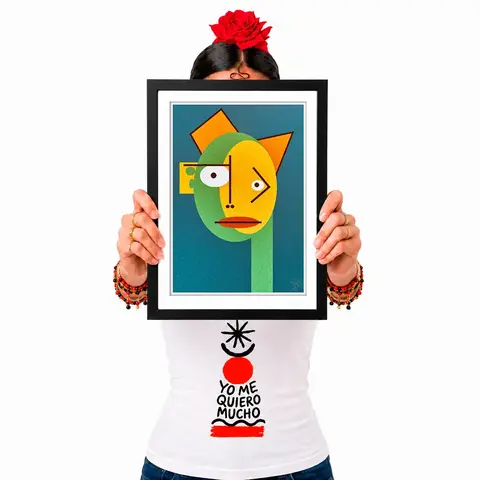 Pôster Cubiface 09 - Arte Colecionável - Tamanho A4 - Sem Moldura - Orientação Retrato - Fine Art