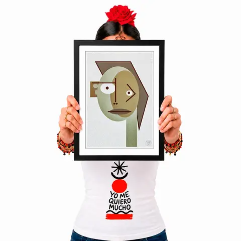 Pôster Cubiface 16 - Arte Colecionável - Tamanho A4 - Sem Moldura - Orientação Retrato