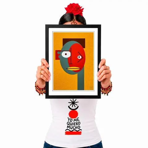 Pôster Cubiface 28 - Arte Colecionável - Tamanho A4 - Sem Moldura - Orientação Retrato - Fine Art